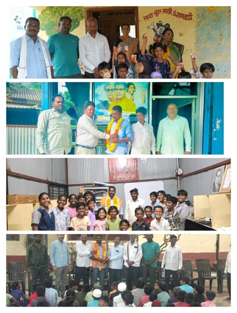 पत्रकार मारोती एडकेवार यांचा शाळेय साहित्य वाटप करून, चिमुकल्या विद्यार्थ्या सोबत वाढदिवस साजरा